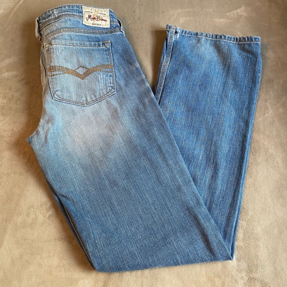 Miss Bison Distressed Boot Cut Jeans
